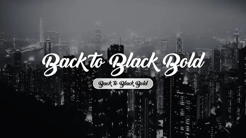 Back to Black Bold Demo