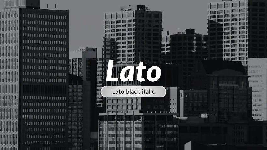 Lato Font Black Italic