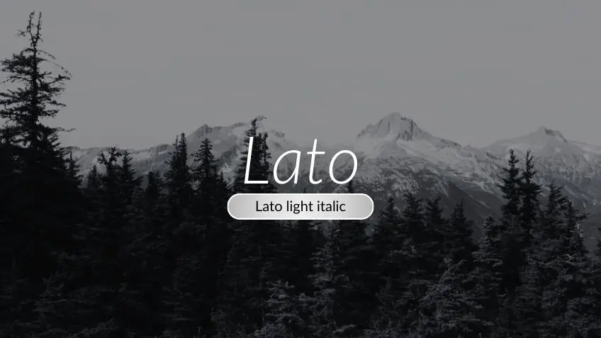 Lato Font Light Italic