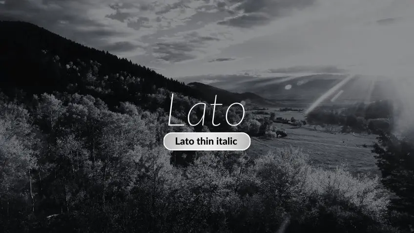 Lato Font Thin Italic